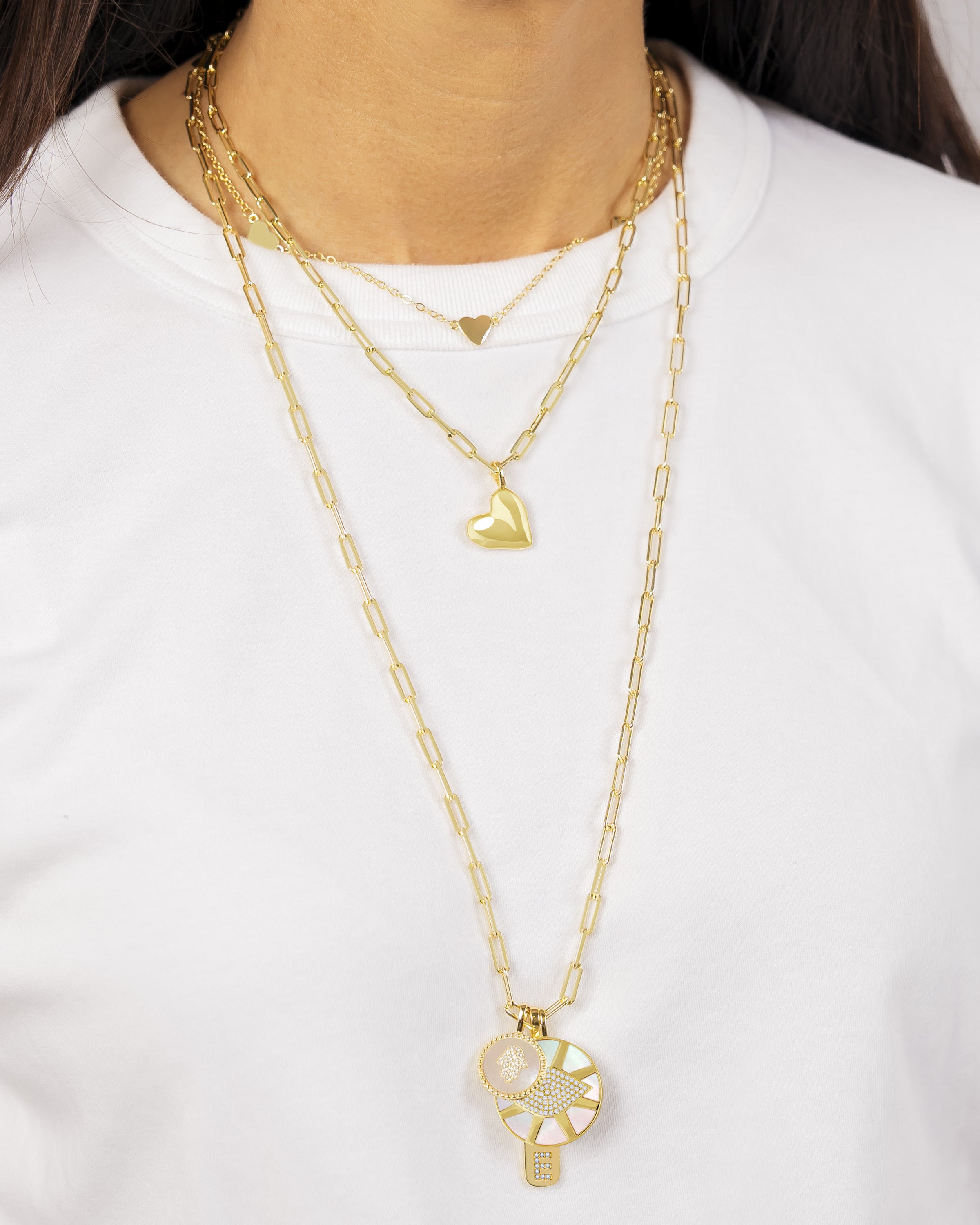 Evil Eye Coin on Paperclip Chain