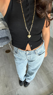 MB Puffy Double Wrap Heart Necklace