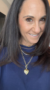 MB Puffy Double Wrap Heart Necklace