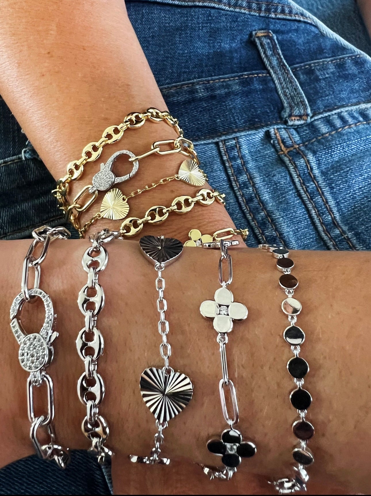 Chunky Link Chain with Pavé Clasp Bracelet