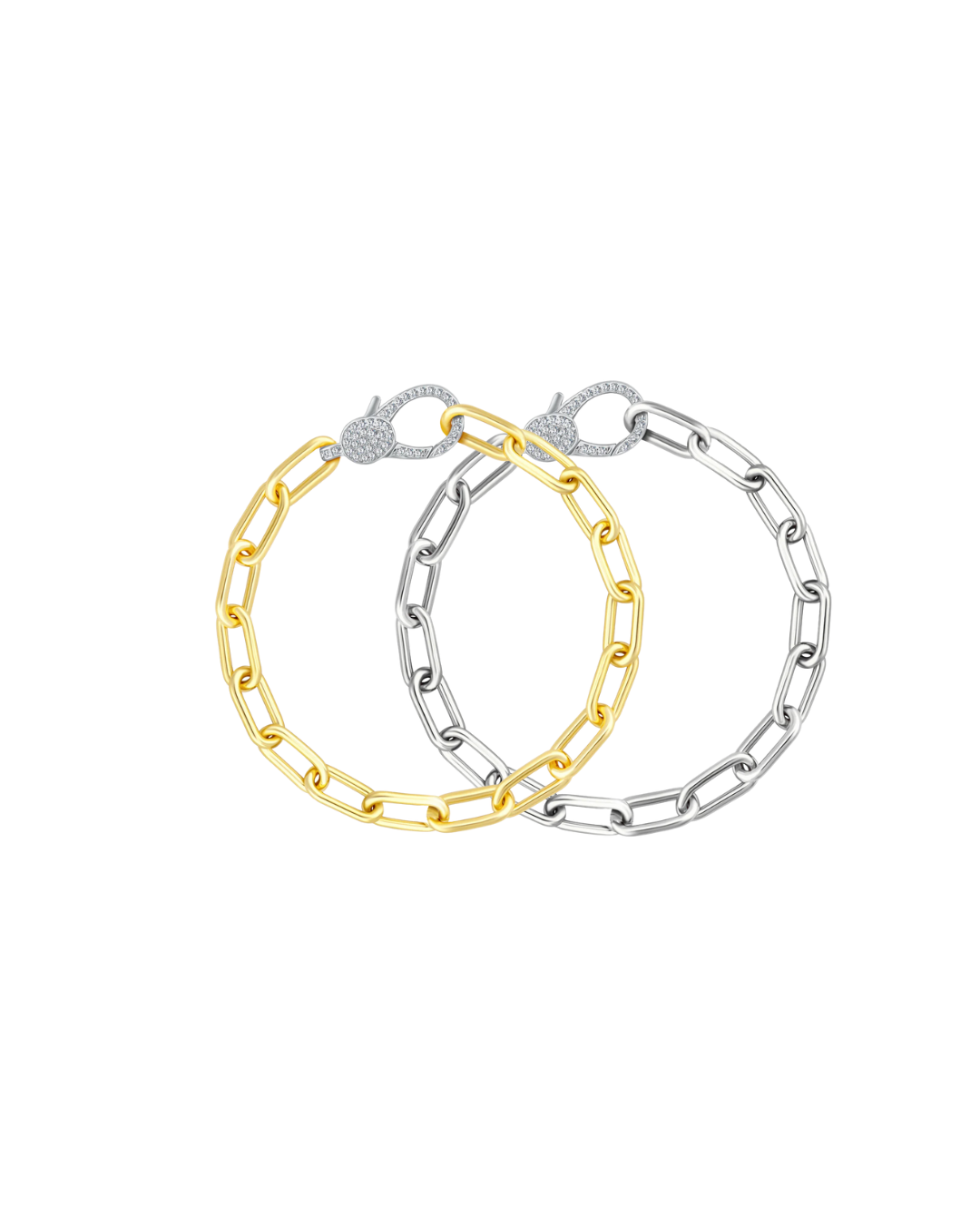 Chunky Link Chain with Pavé Clasp Bracelet