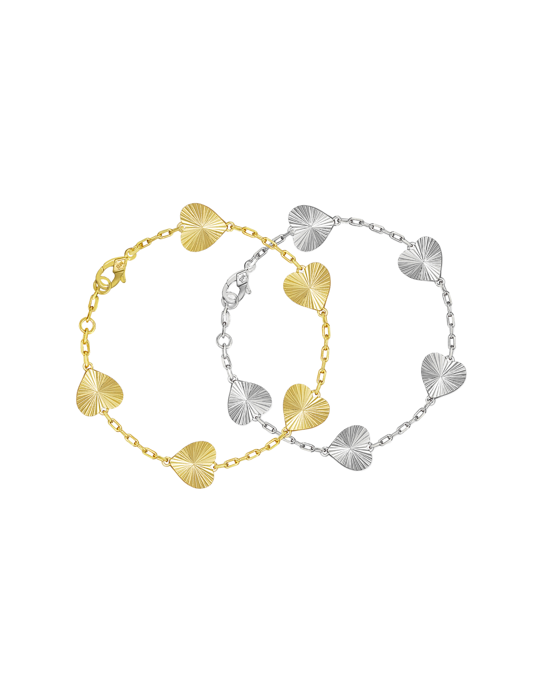 5 Fluted Heart Signature Bracelet