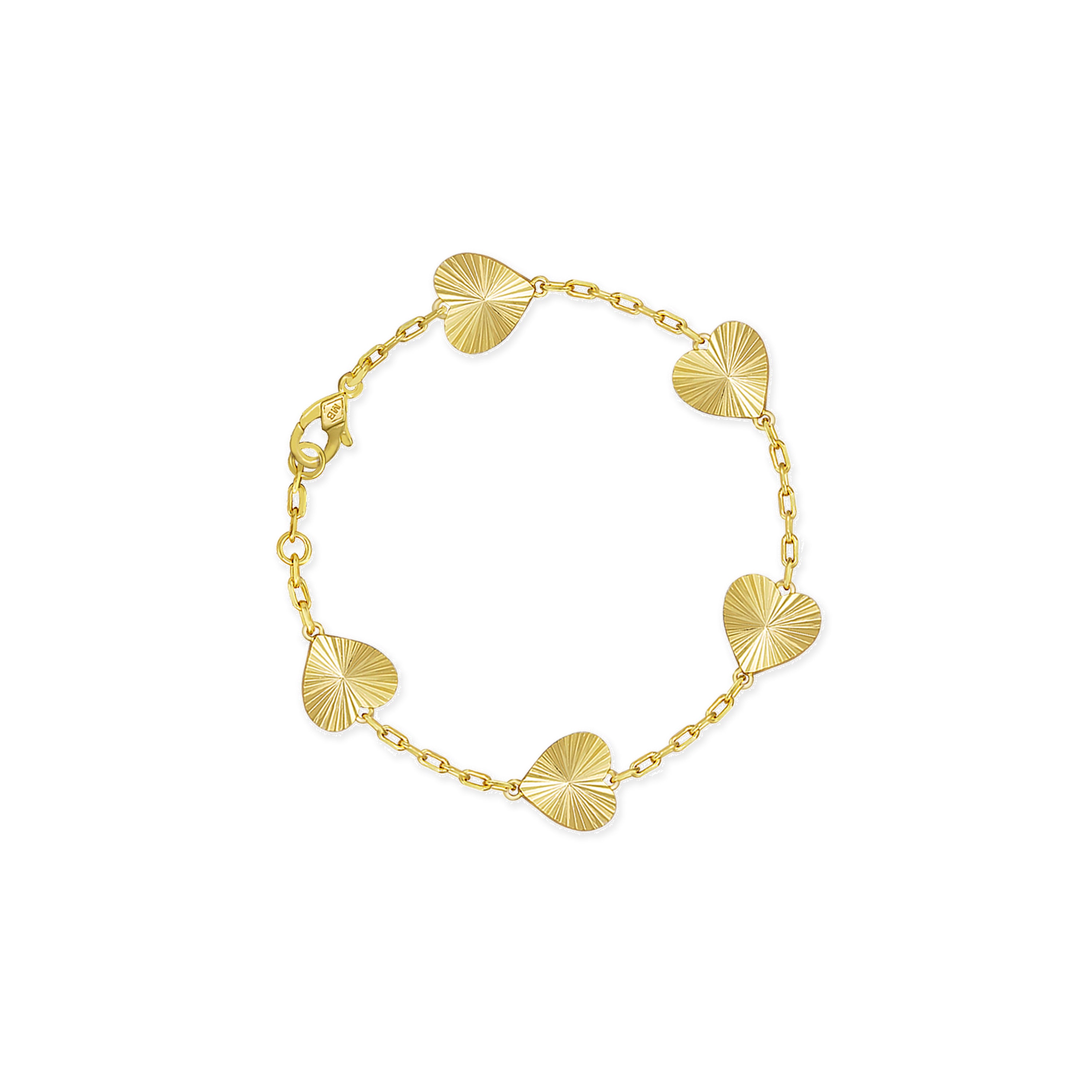 5 Fluted Heart Signature Bracelet