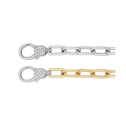 Chunky Link Chain with Pavé Clasp Bracelet