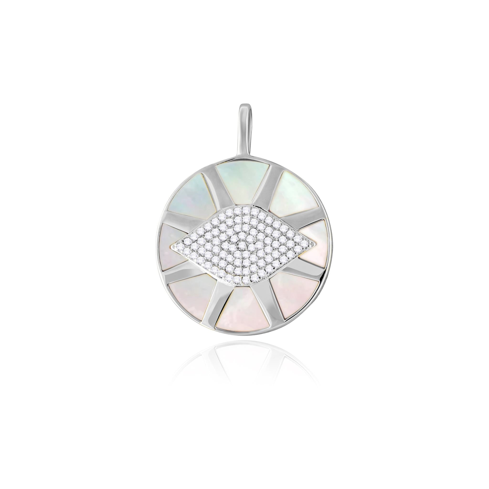 Evil Eye Coin on Paperclip Chain