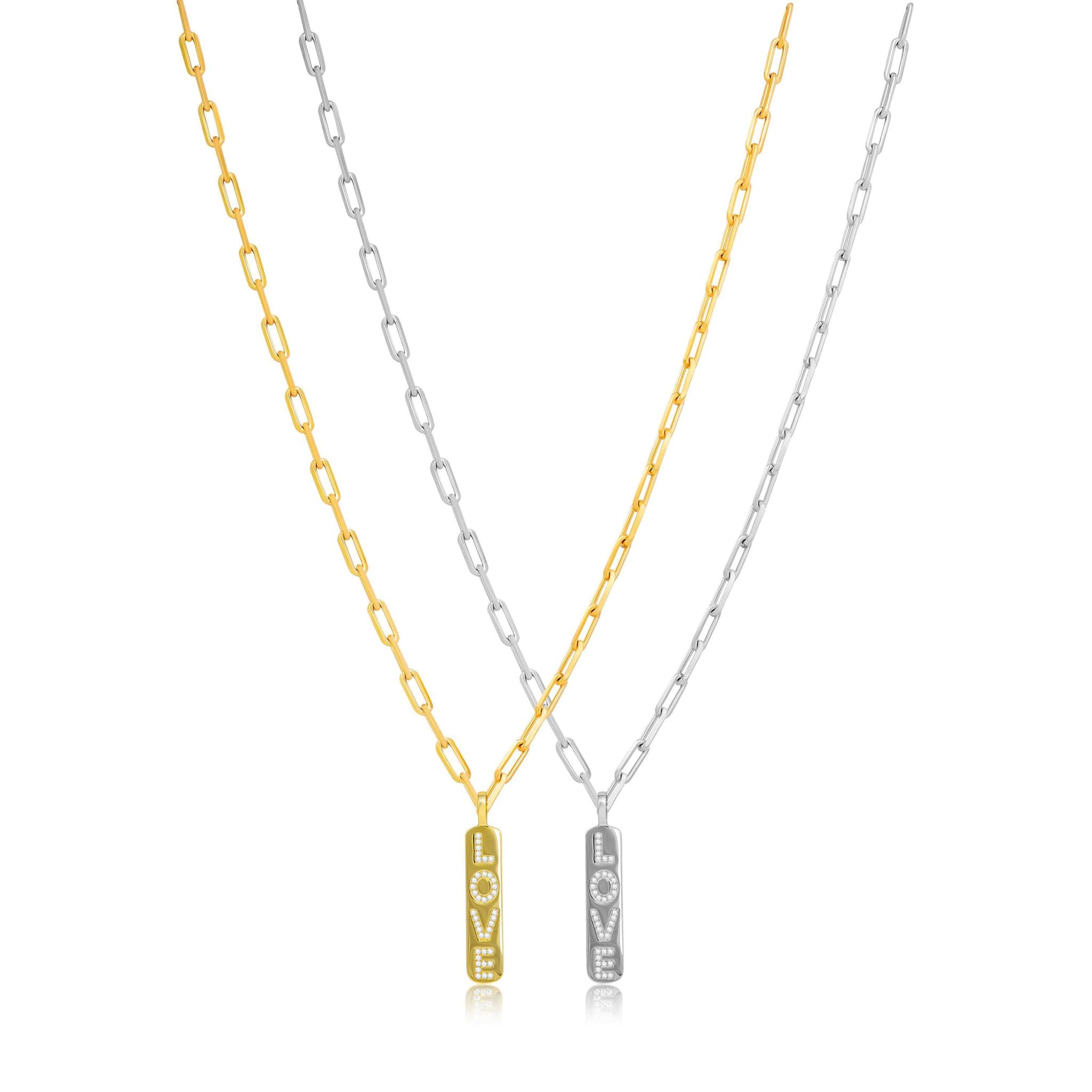 Love Bar on Paperclip Chain