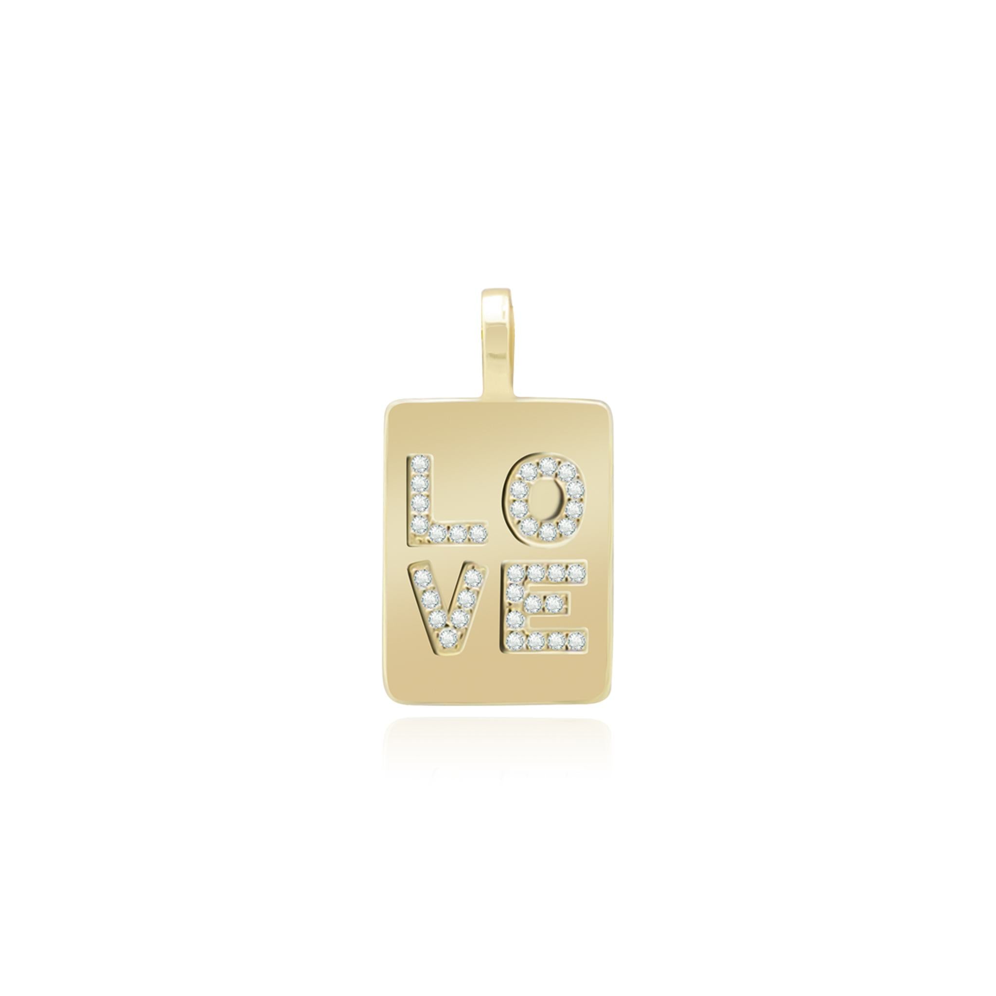 Love Plate on Paperclip Chain