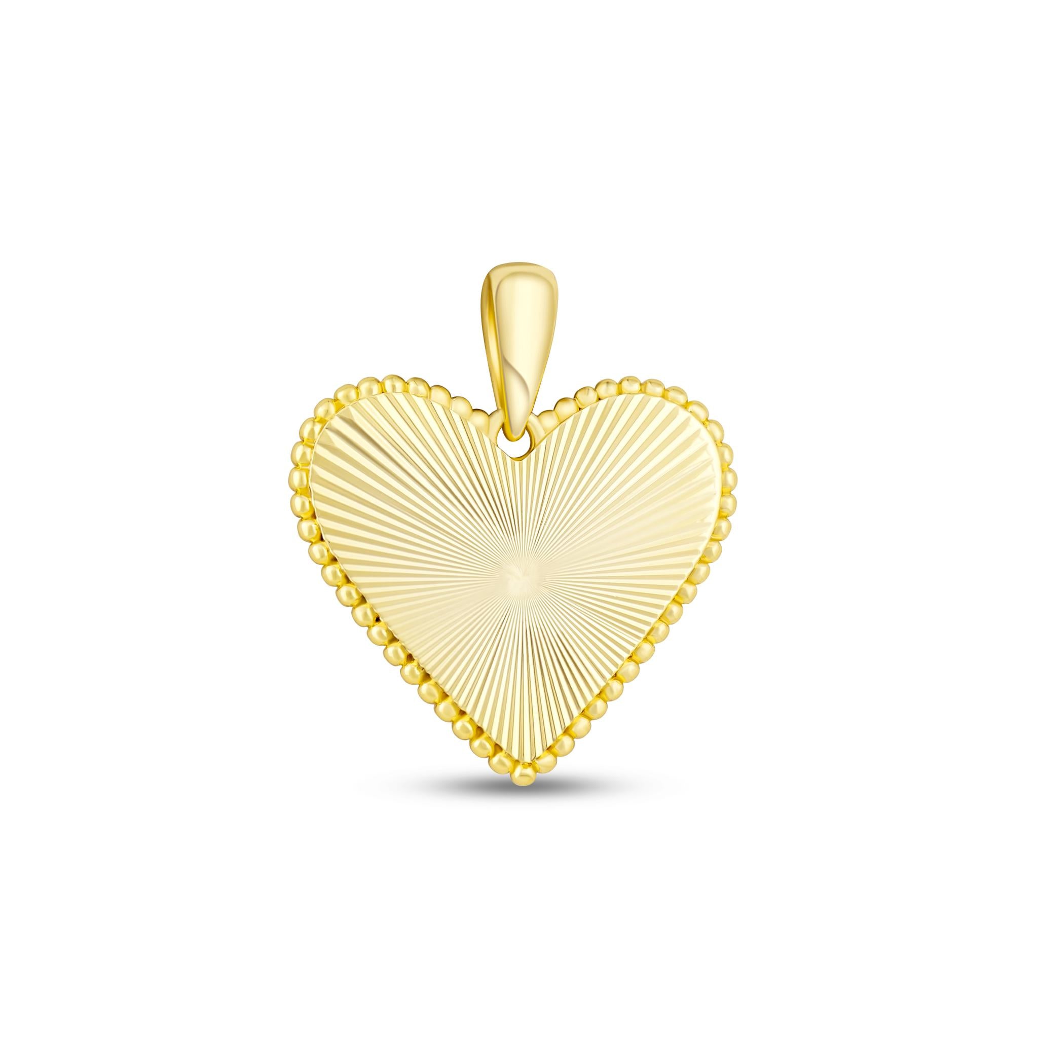 MB Fluted Heart Pendant