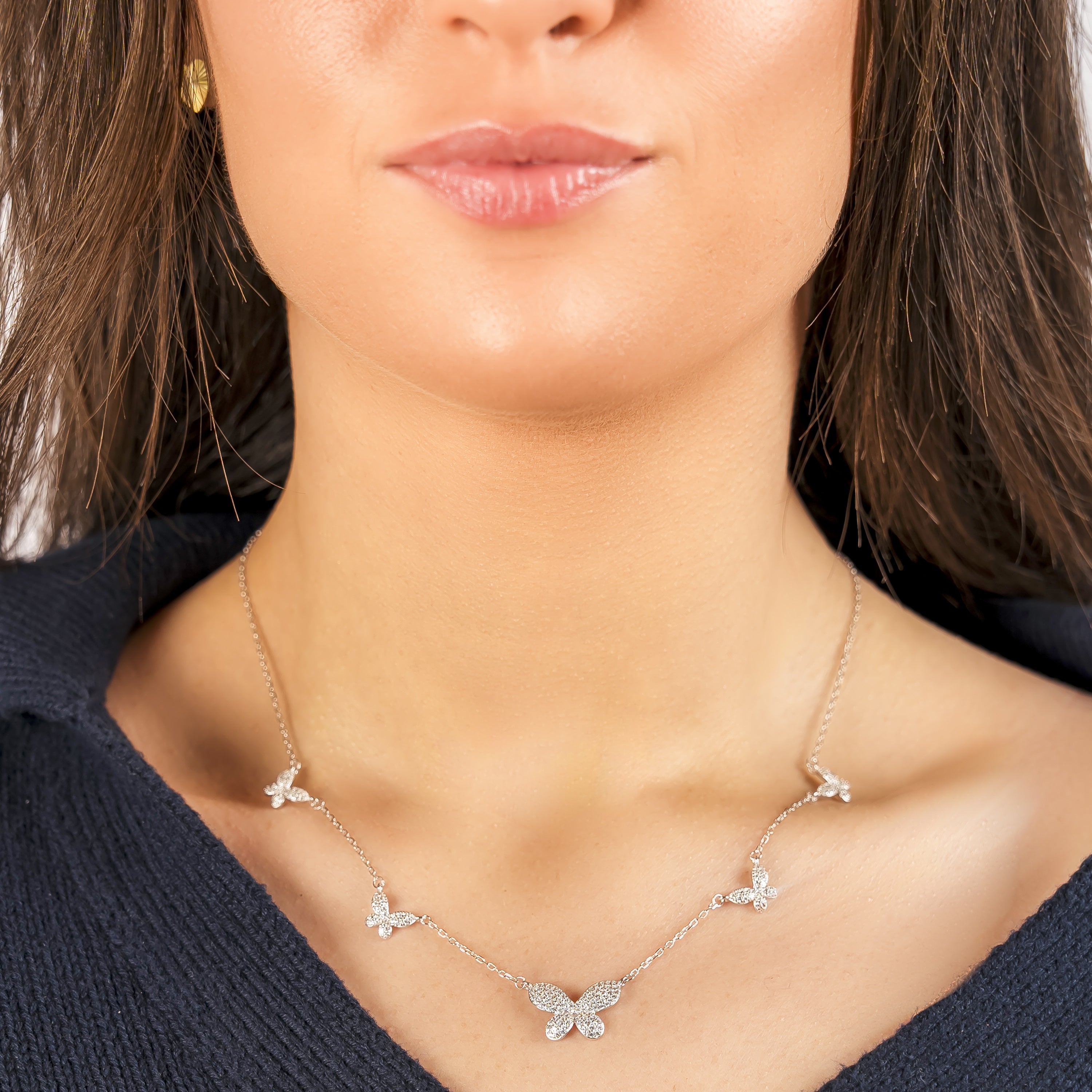 5 Pavé Butterfly Necklace