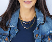 Chunky Link Chain with Pavé Clasp Necklace