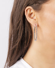 Z Pavé Oval Hoops