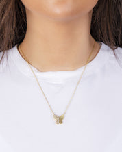 Dainty Butterfly Pavé Necklace