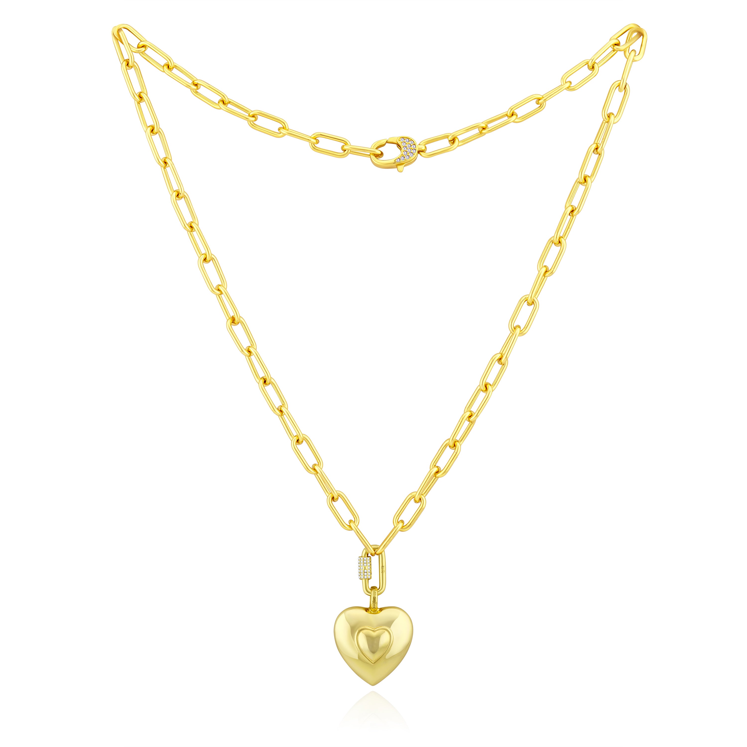 MB Puffy Double Wrap Heart Necklace