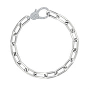 Chunky Link Chain with Pavé Clasp Bracelet