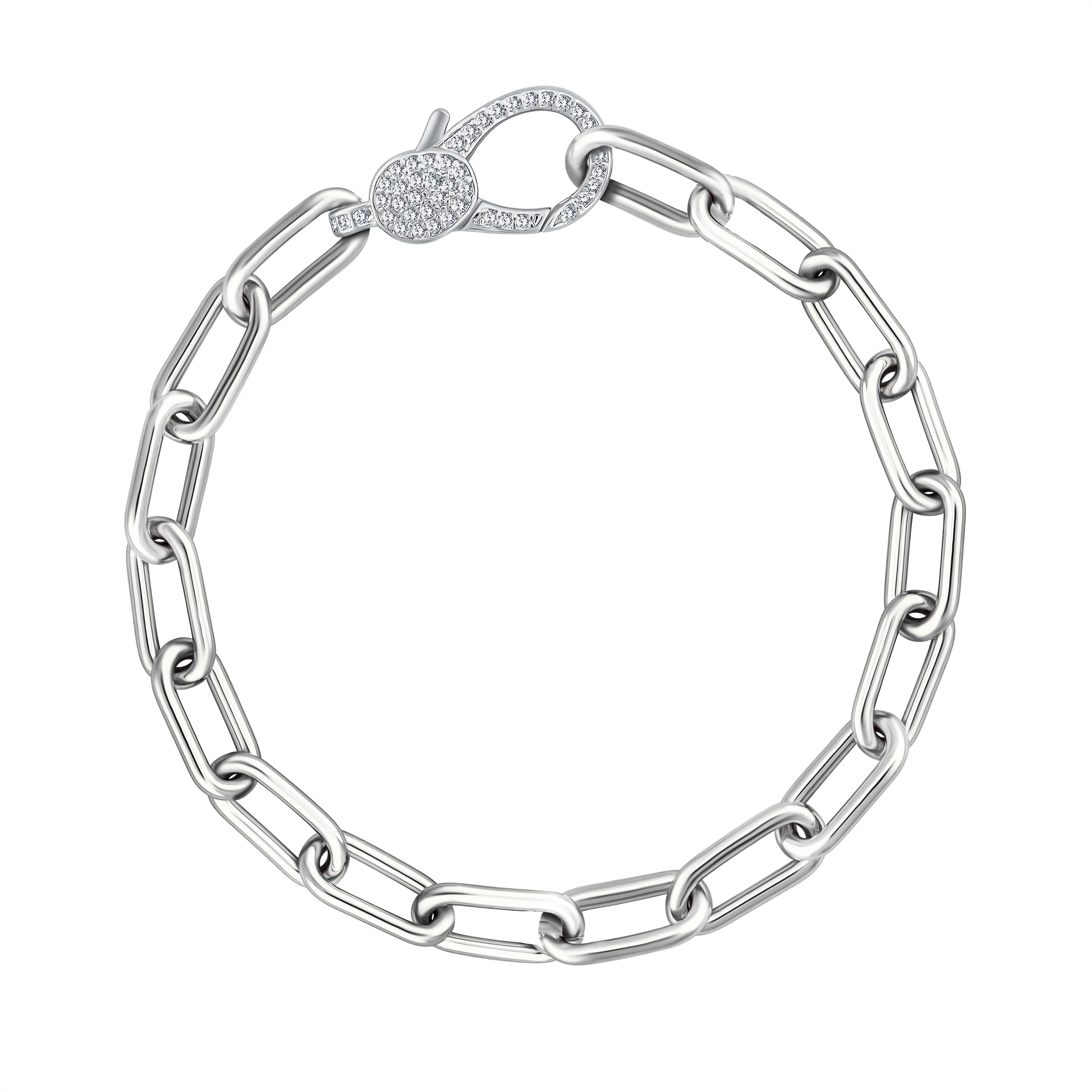 Chunky Link Chain with Pavé Clasp Bracelet