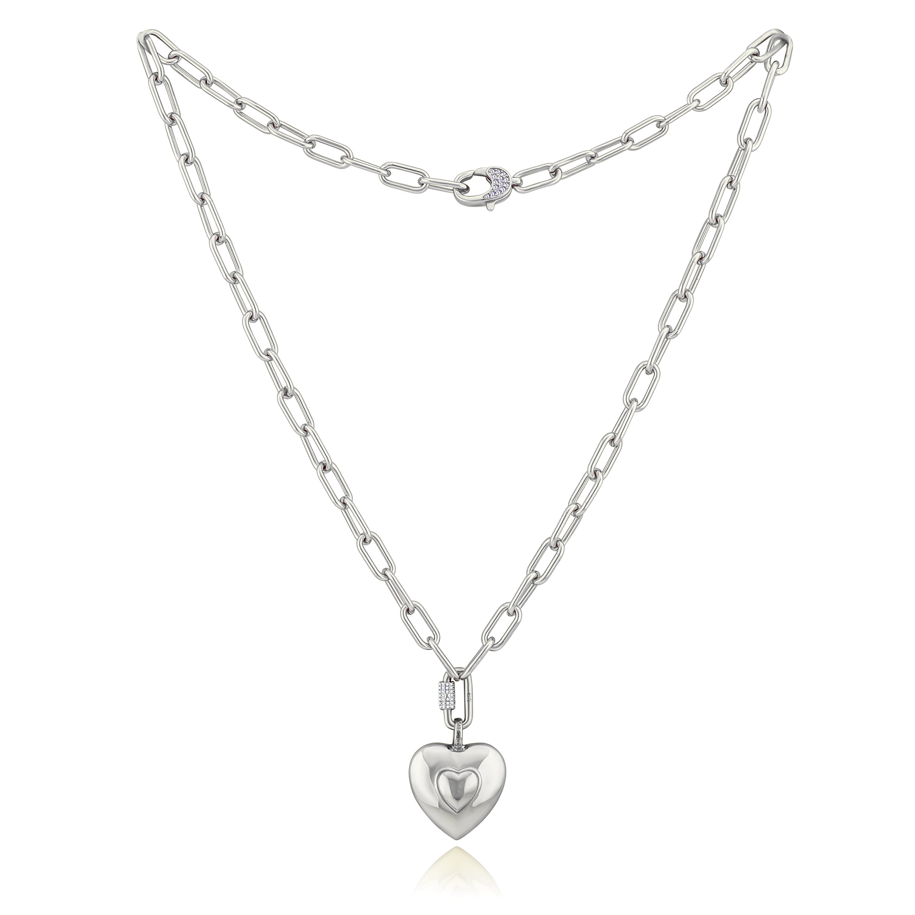 MB Puffy Double Wrap Heart Necklace