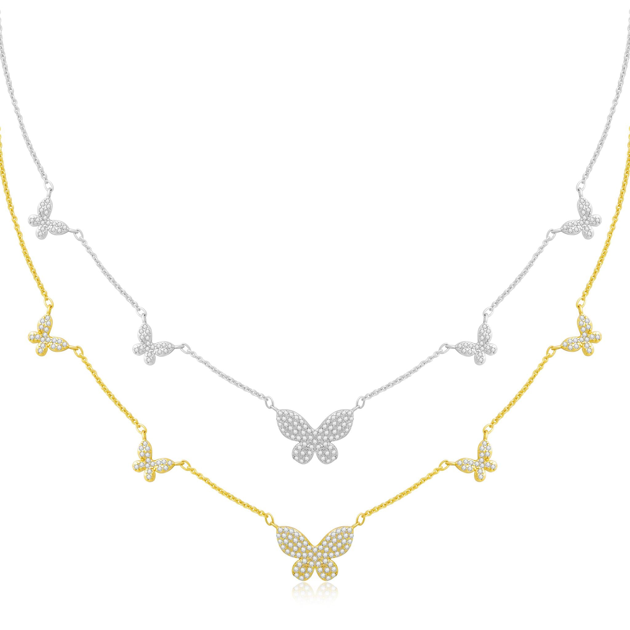 5 Pavé Butterfly Necklace