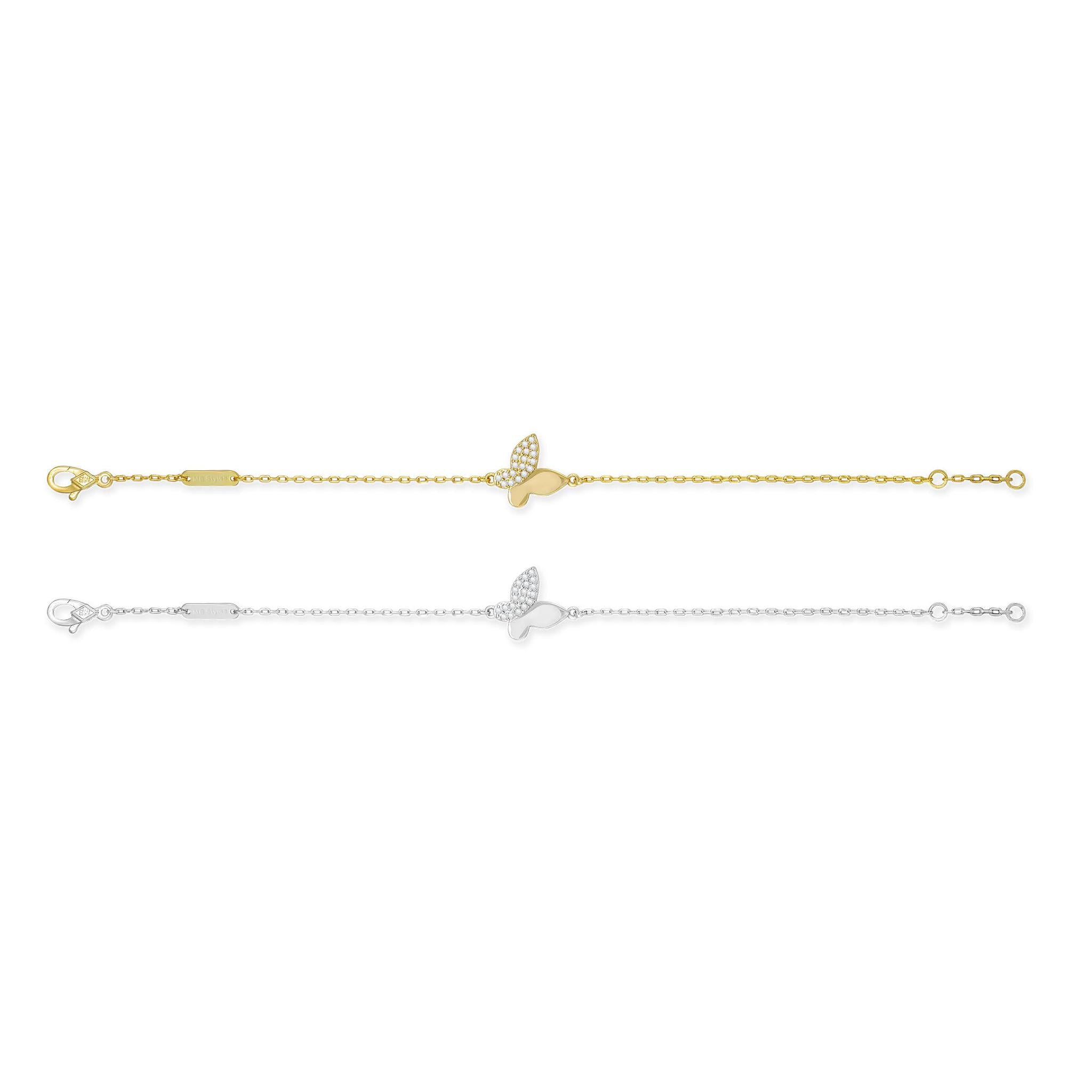 Dainty Butterfly Pavé Bracelet
