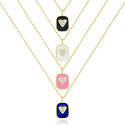 Enamel Heart on Dainty Chain