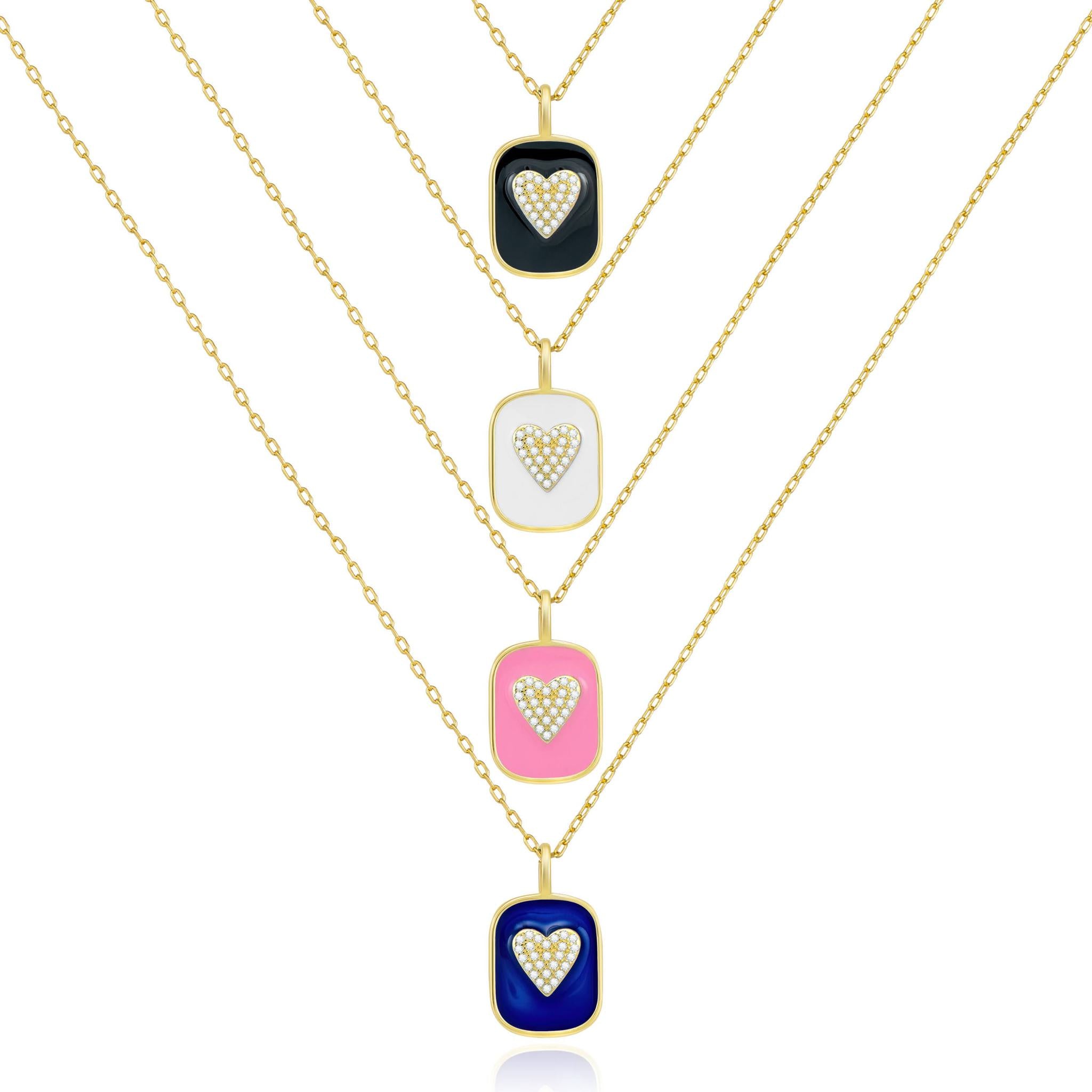 Enamel Heart on Dainty Chain