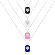 Enamel Heart on Dainty Chain