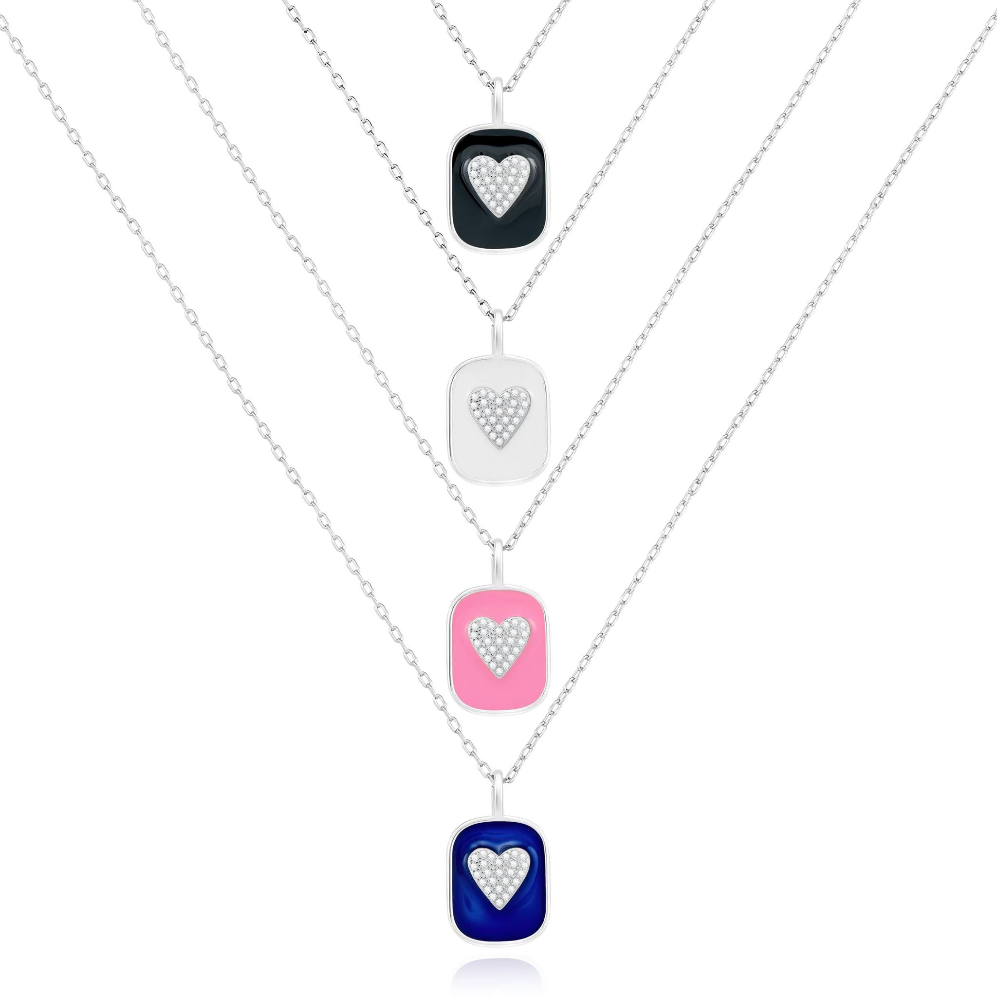 Enamel Heart on Dainty Chain