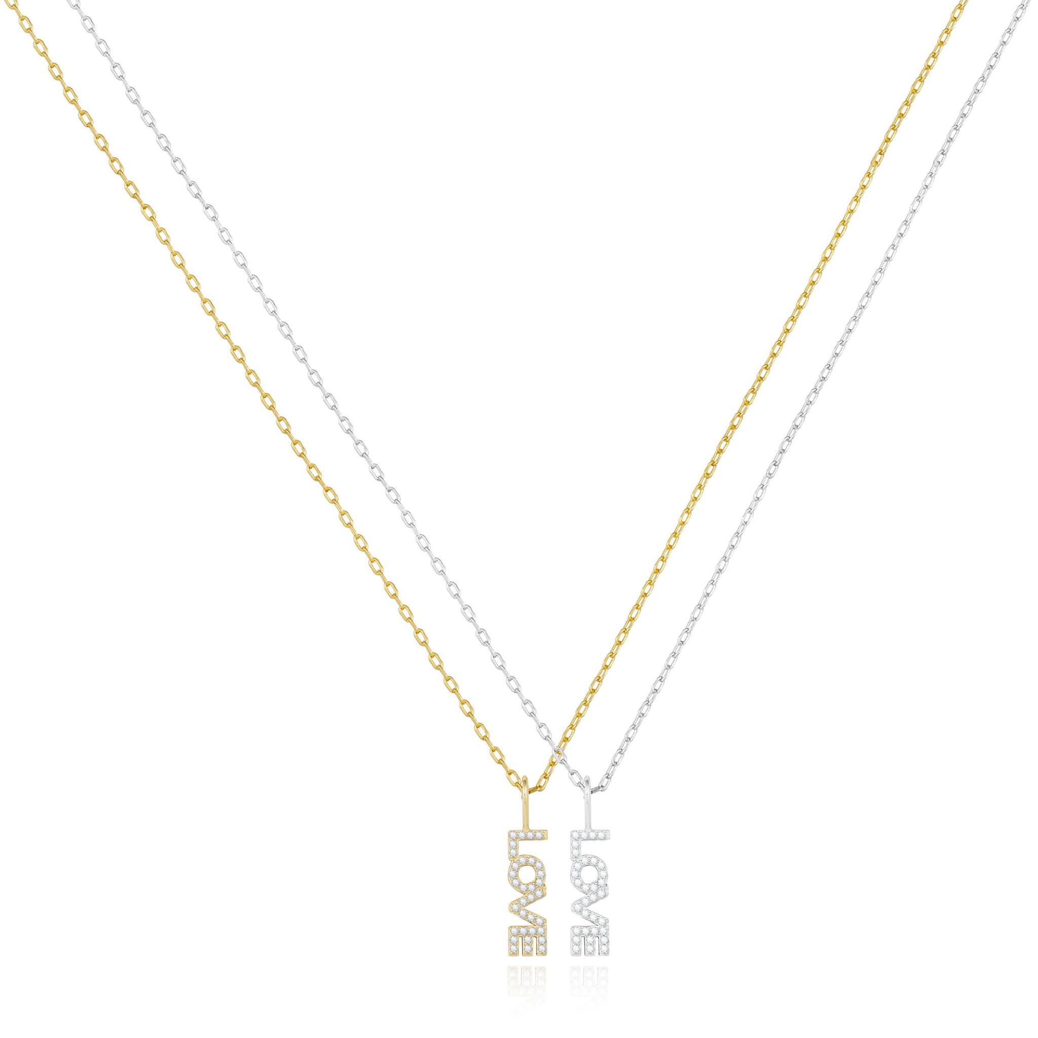 Mini Pavé Love Necklace