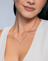 3 Pave Daisy Necklace