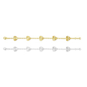 5 Fluted Heart Signature Bracelet