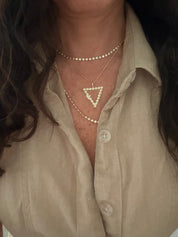 Dot Triangle Necklace on a Dainty Chain