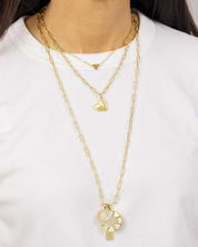Wavy Heart Pendant on Dainty Chain