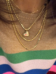 Wavy Heart Pendant on Dainty Chain