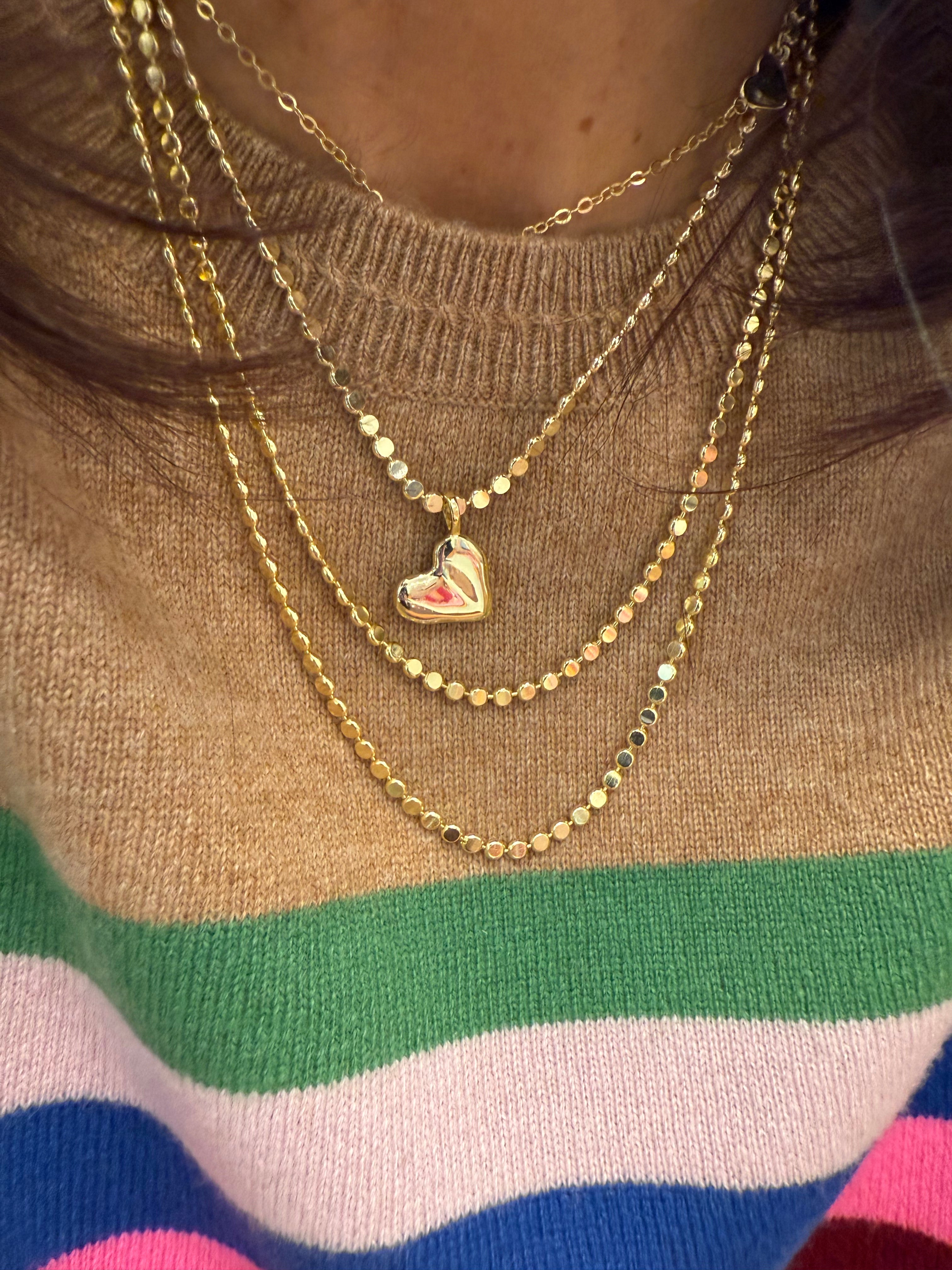 Wavy Heart Pendant on Dainty Chain