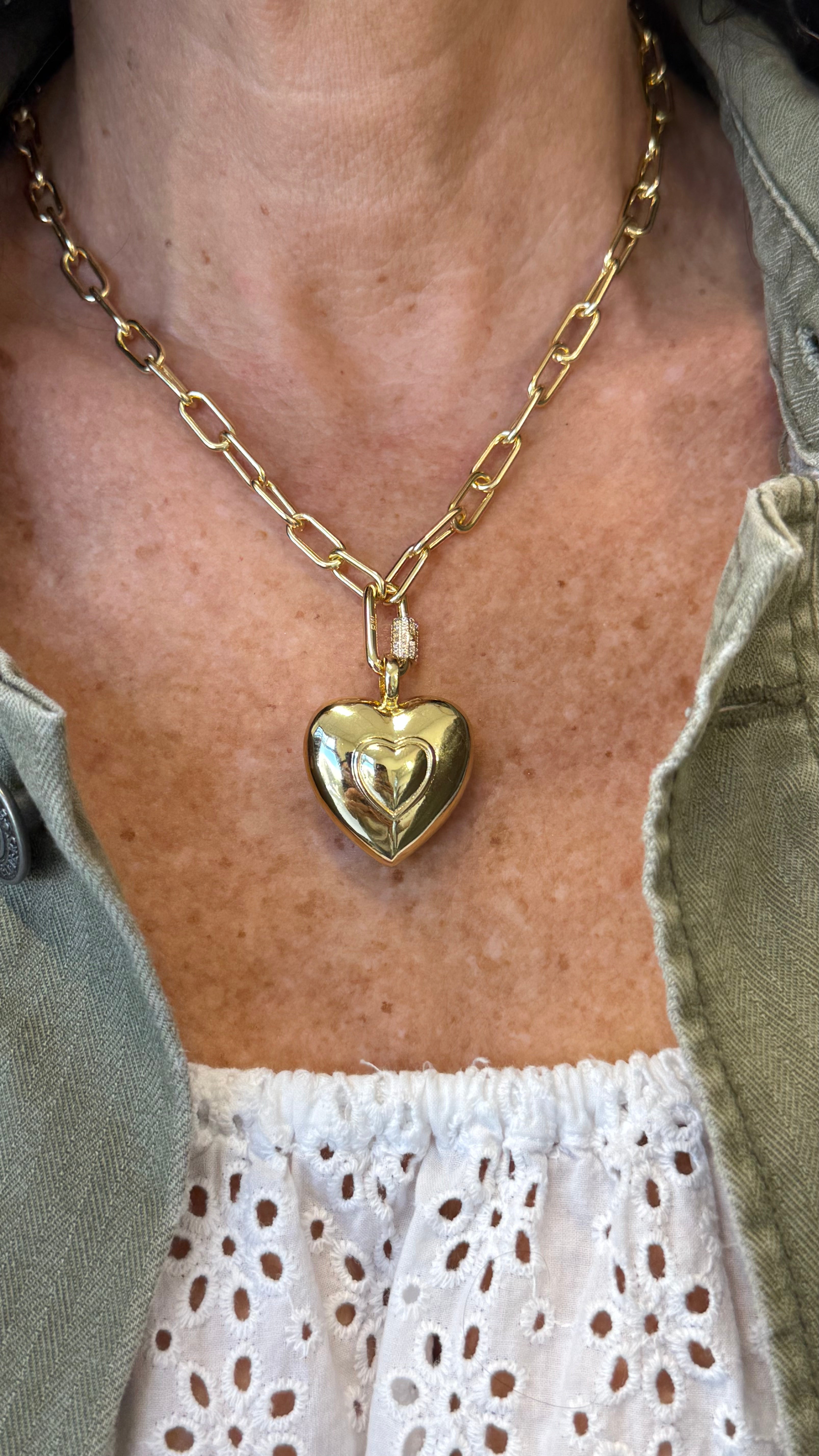 MB Puffy 18" Heart Necklace