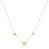 3 Pave Daisy Necklace