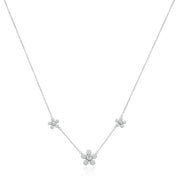3 Pave Daisy Necklace