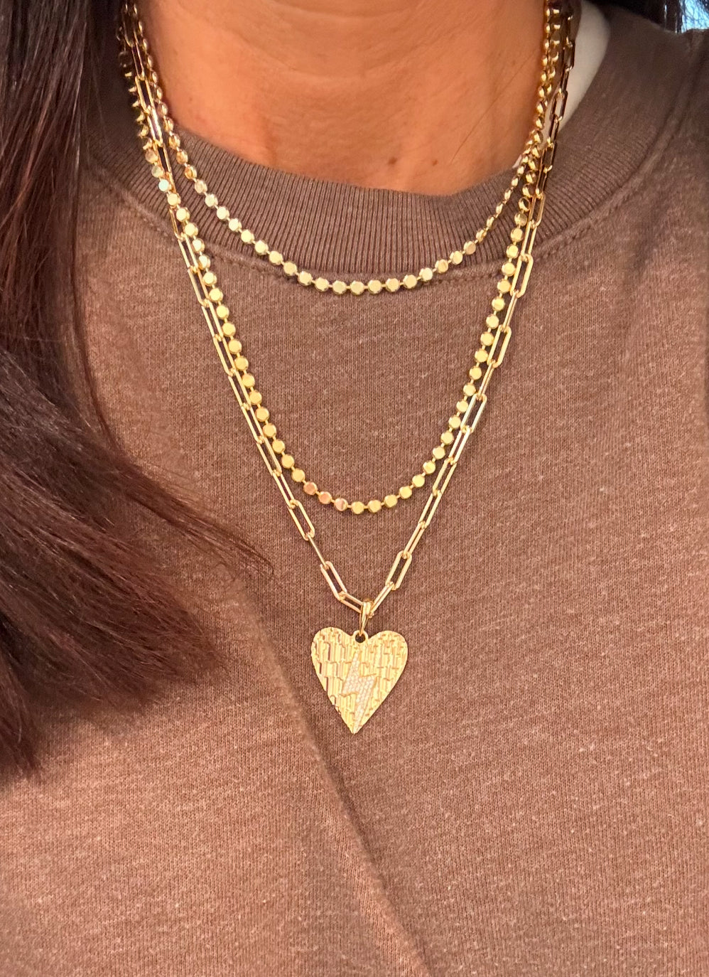 Bolt of Love Pendant on Paperclip Chain