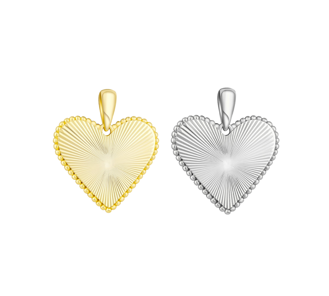 MB Fluted Heart Pendant