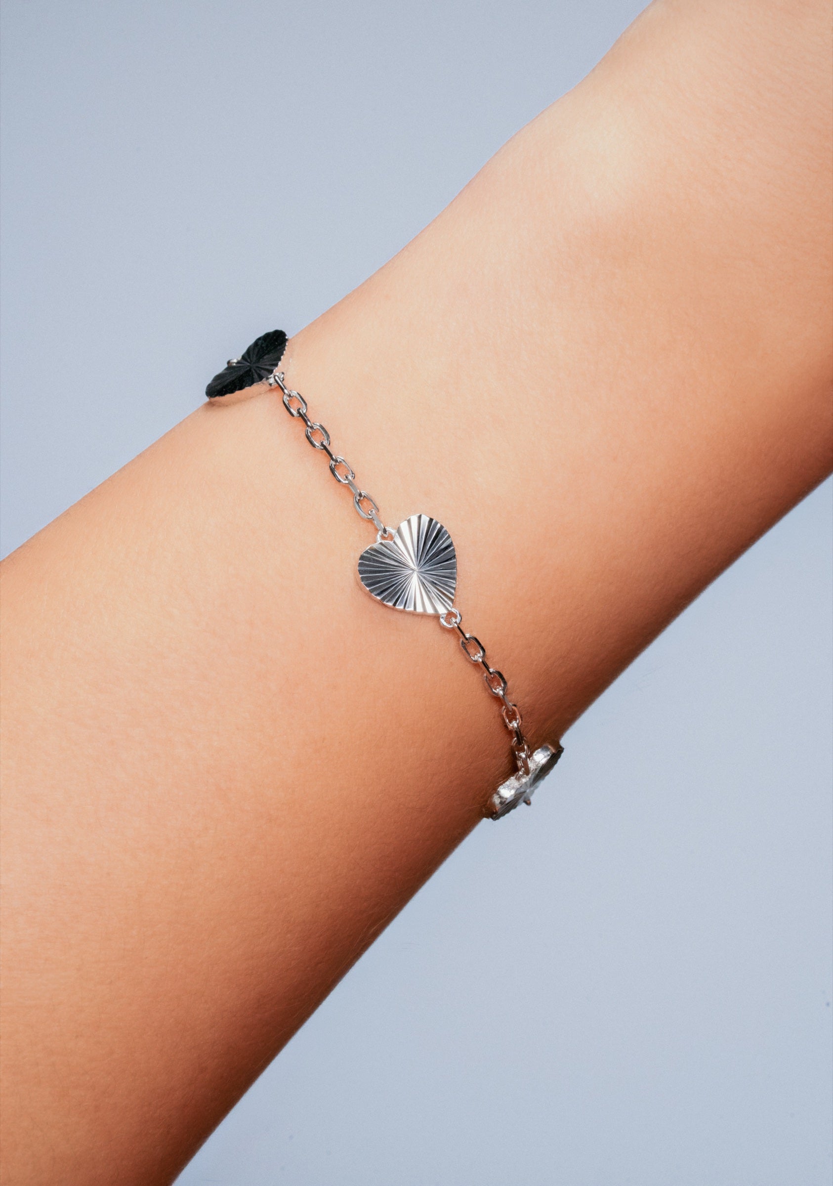 Fluted Heart Bracelet