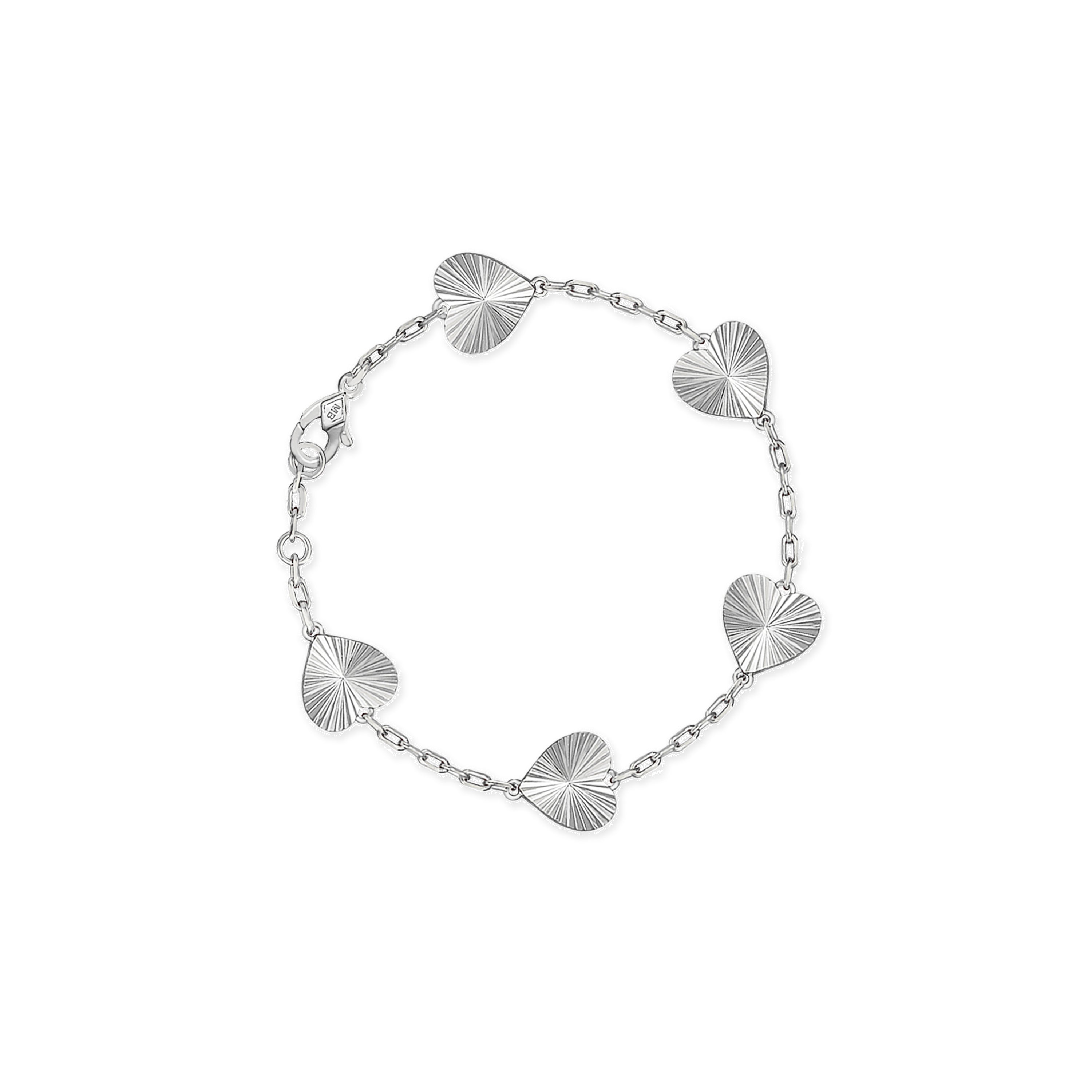 5 Fluted Heart Signature Bracelet