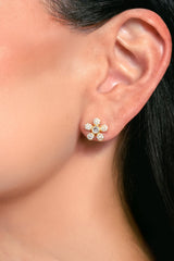 Daisy Flower Pavé Studs
