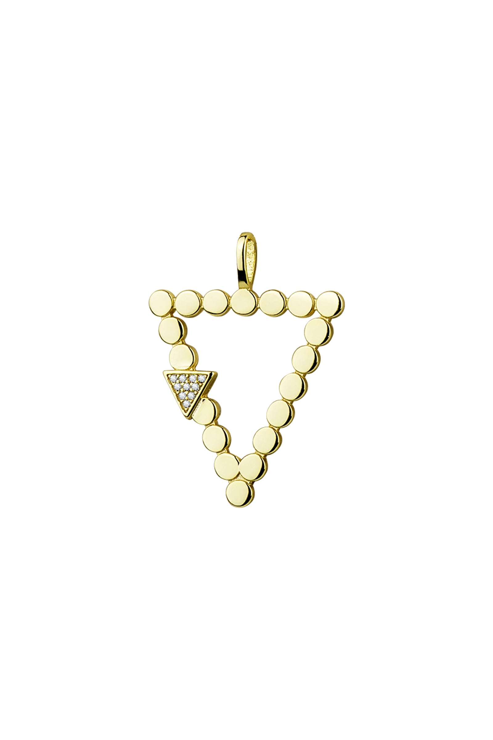 Dot Triangle Necklace on a Dainty Chain