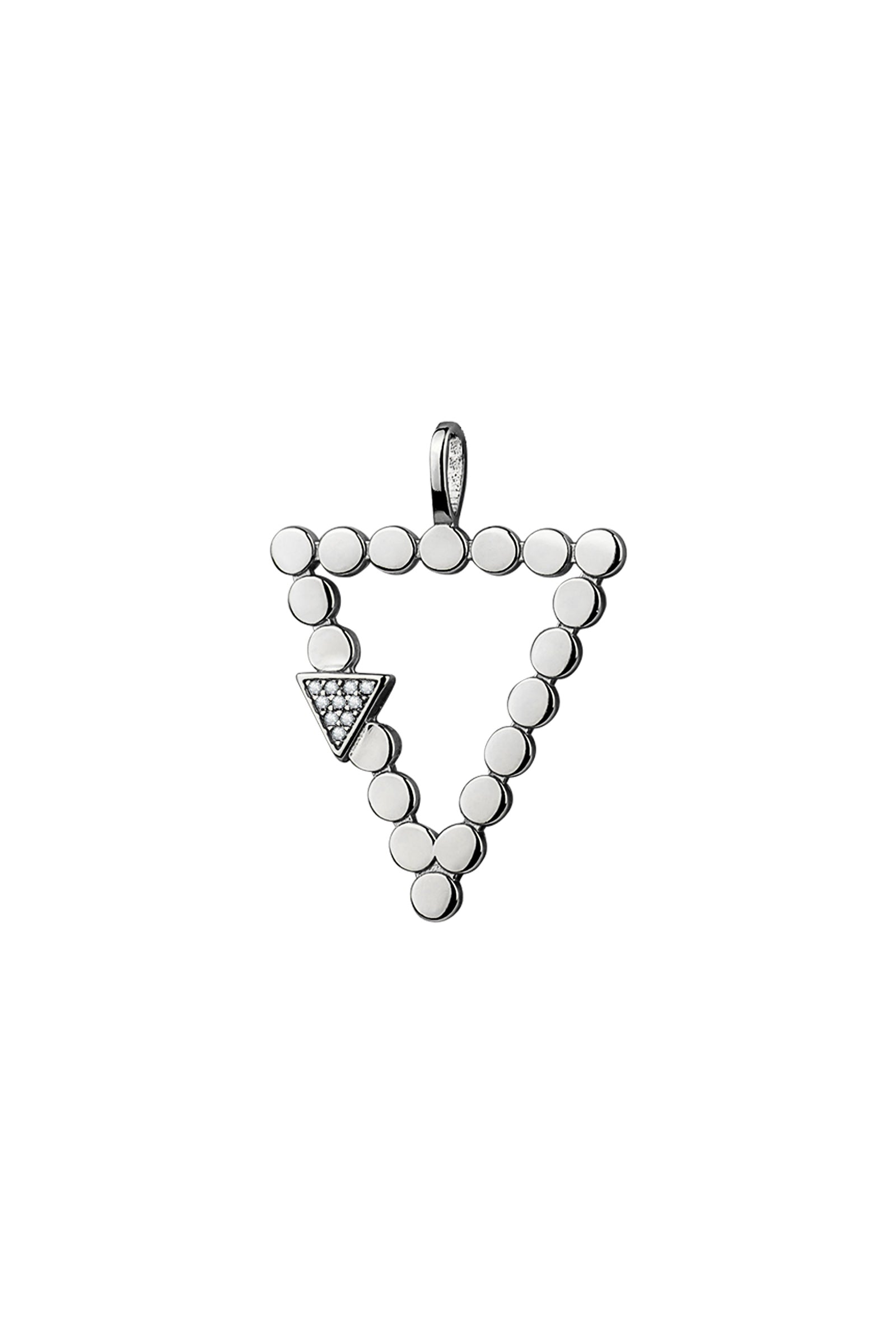 Dot Triangle Necklace on a Dainty Chain