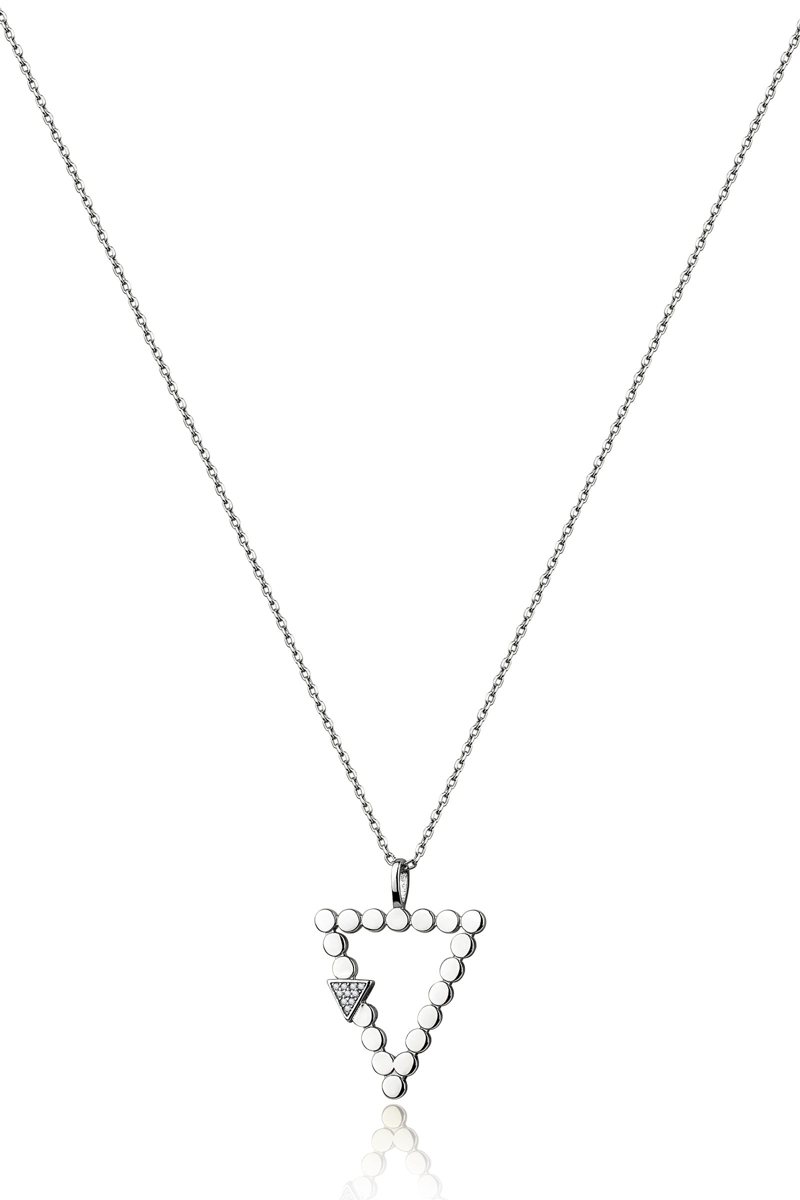 Dot Triangle Necklace on a Dainty Chain