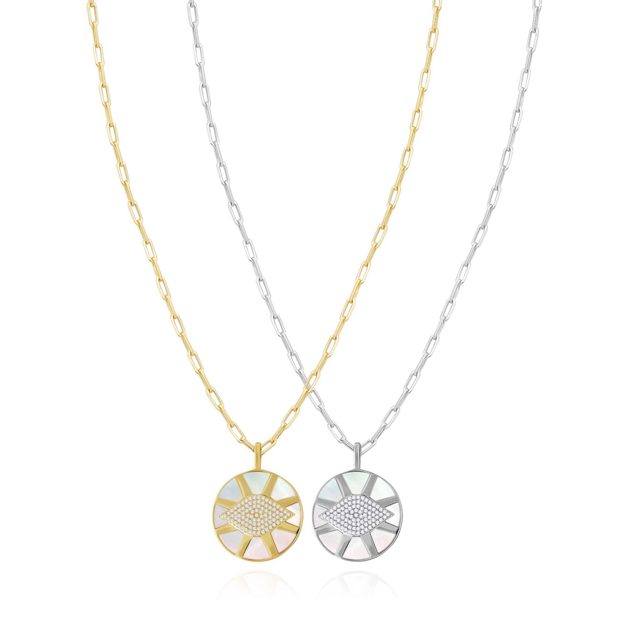 Sparkle of Protection Pendant on Paperclip Chain