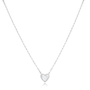 Shimmering Stone Reversible Heart Necklace
