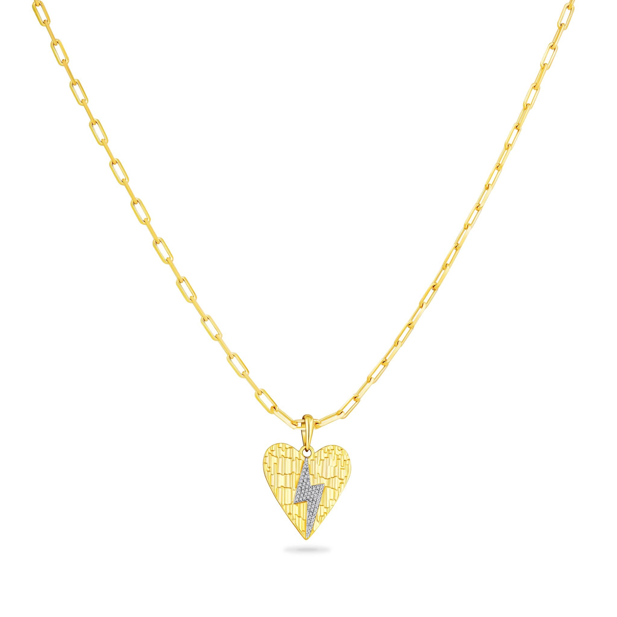 Bolt of Love Pendant on Paperclip Chain