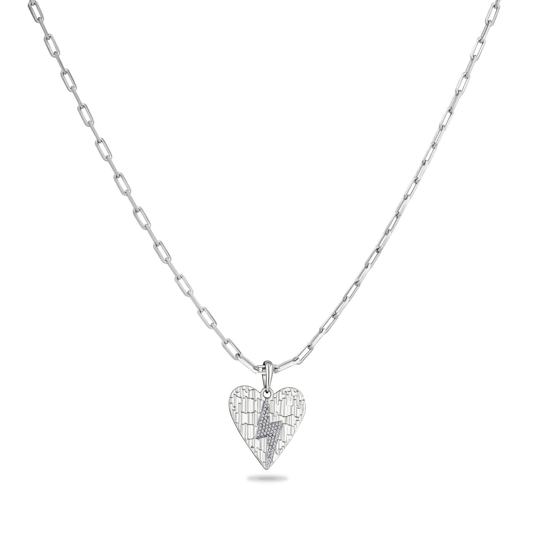 Bolt of Love Pendant on Paperclip Chain