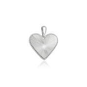 MB Fluted Heart Pendant on Paperclip Chain