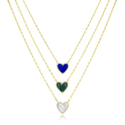 Shimmering Stone Reversible Heart Necklace